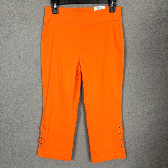 Jm Collection Petite Small Bright Orange Capri Pants Tummy Control Stretch NWT's - Picture 1 of 8